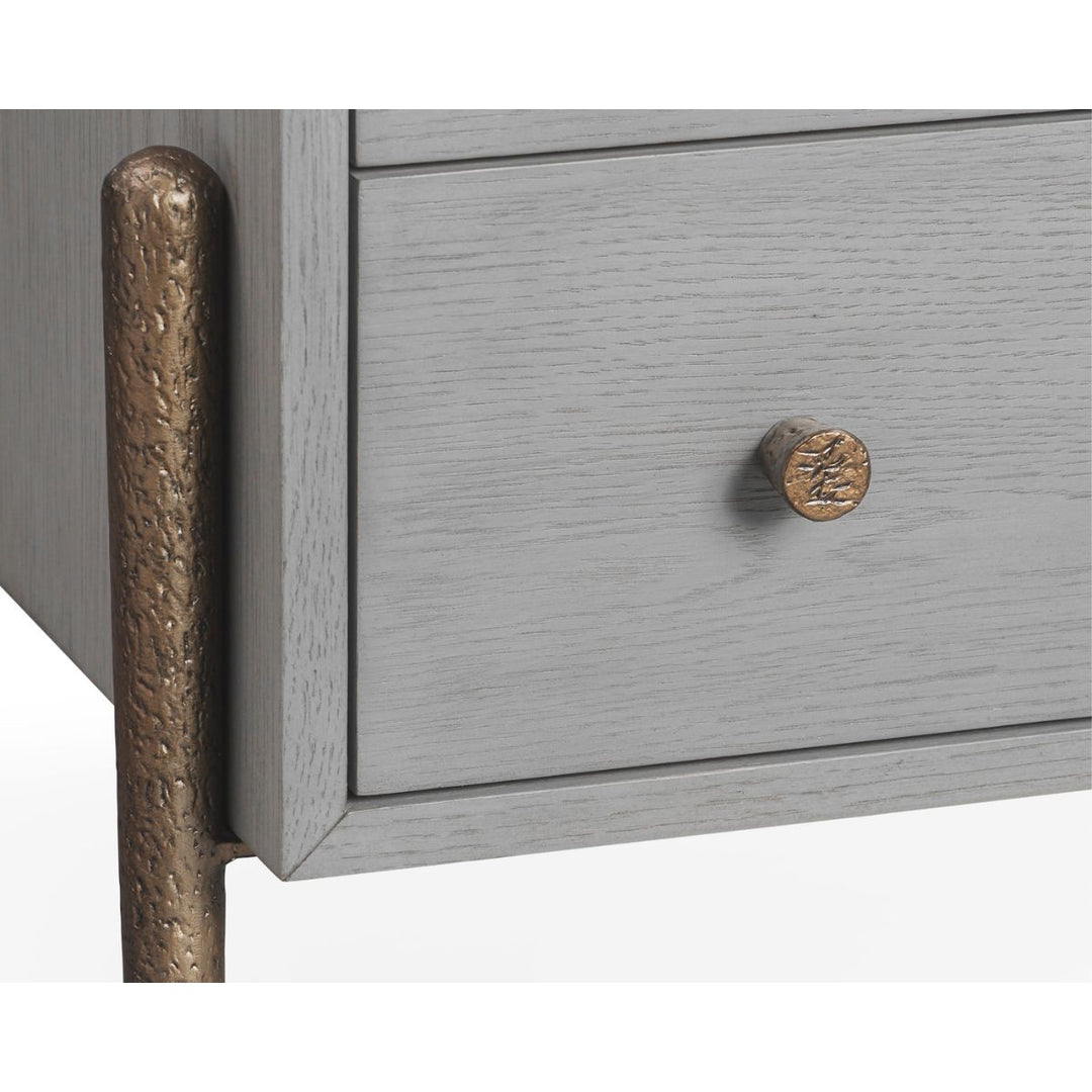 Nella Chest Of Drawer - London Fog & Hammered Dark Bronze