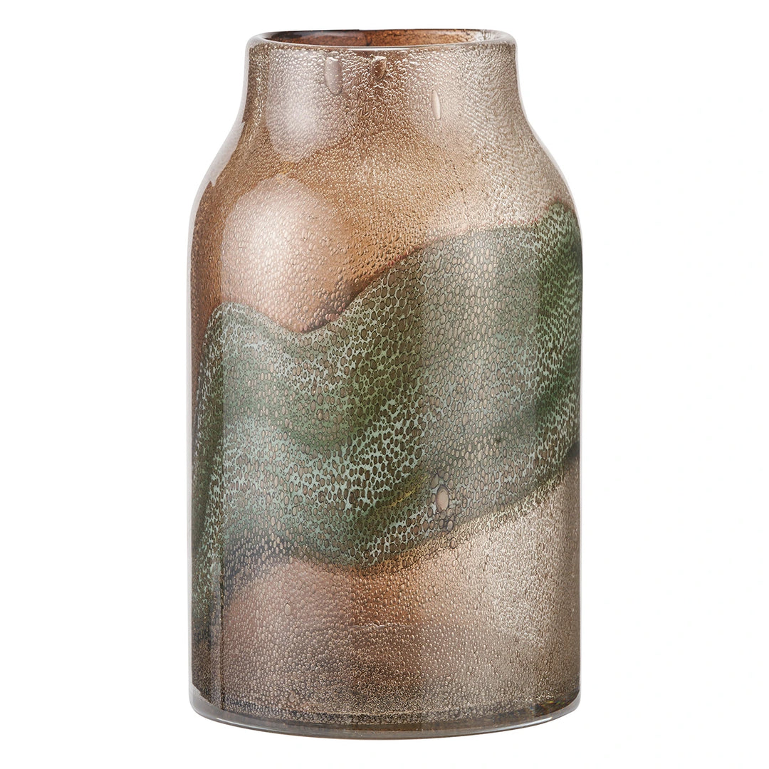 Valtellina Brown & Green Glass Vase