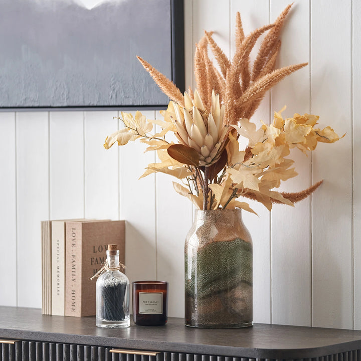Valtellina Brown & Green Glass Vase