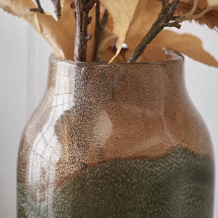 Valtellina Brown & Green Glass Vase