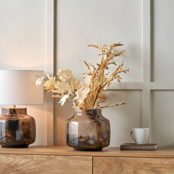 Cerdanya Brown & Beige Glass Vase