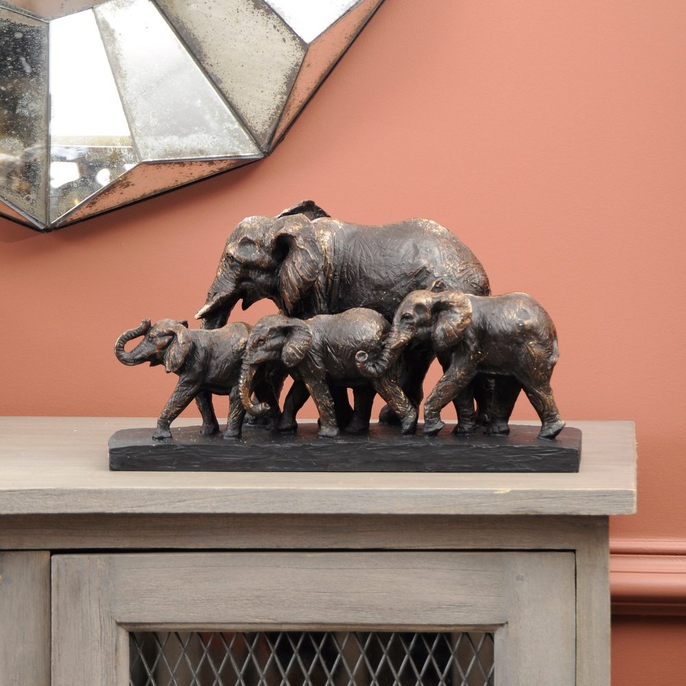 Libra Interiors Parade of Elephants Sculpture Antique Bronze