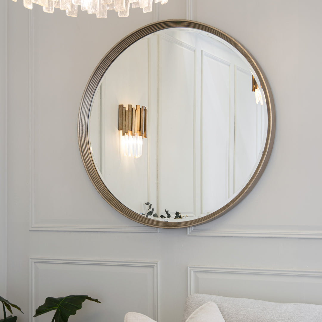 Foyle Wall Mirror - Antique Silver