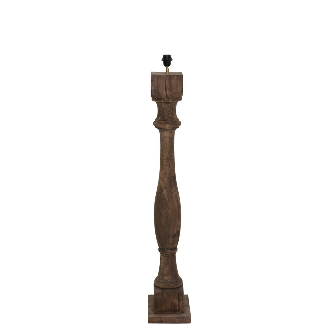 Robbia Wooden Floor Lamp - Dark Brown Light & Living 1