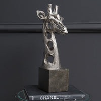 Libra Interiors Addo Abstract Giraffe Head Sculpture Silver