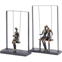 Libra Interiors Figurative Couple Sitting on Swing Sculpture