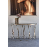 Libra Interiors Deco Iron Console Table in Champagne