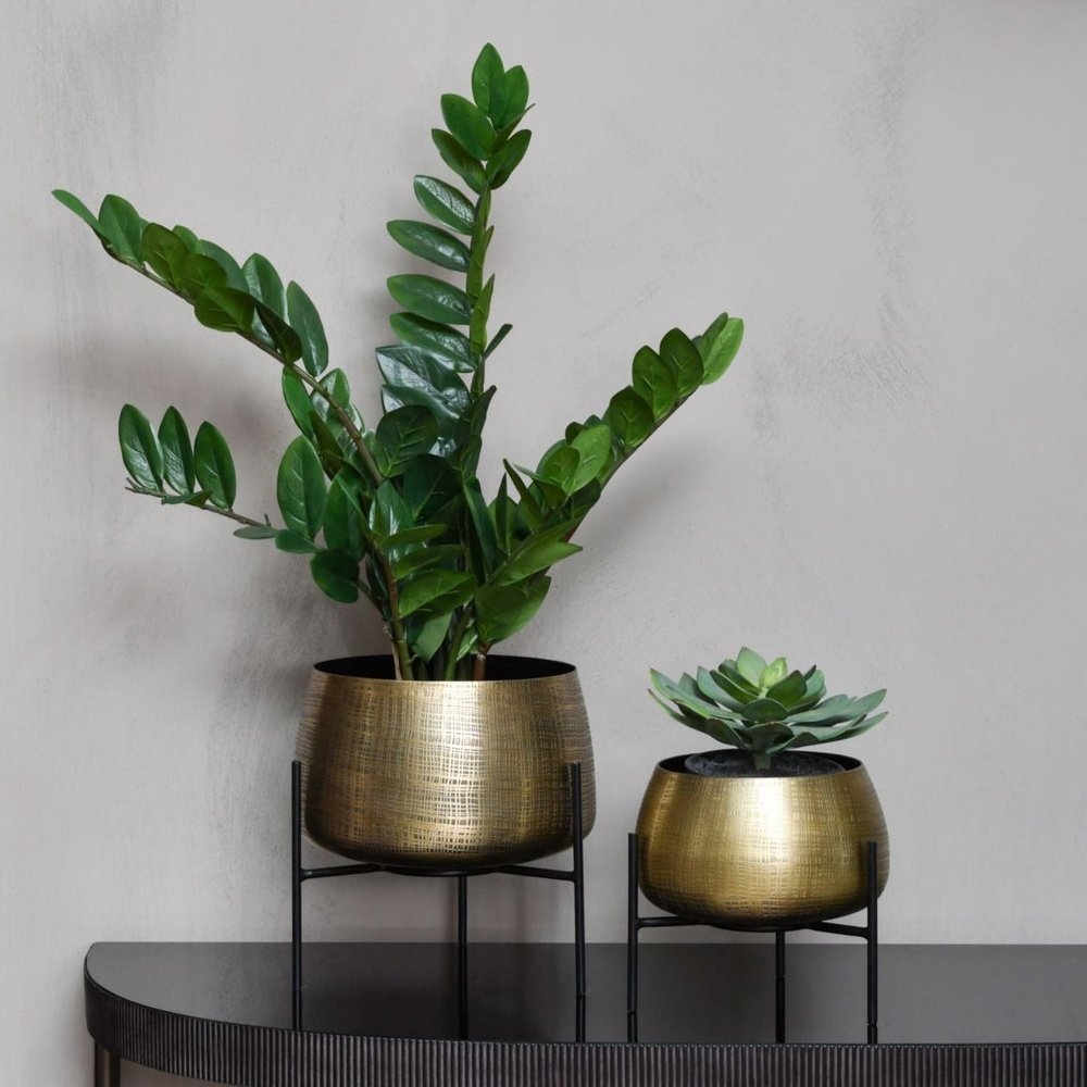 Clyde Tabletop Planters - Brass Libra 2