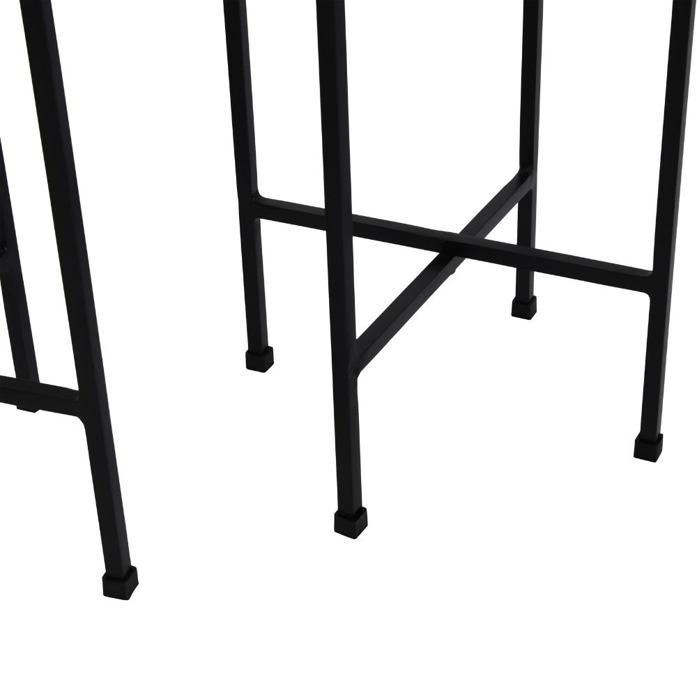 Clyde Set of 2 Floor Standing Planters - Nickel & black Libra 4