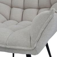 Libra Interiors Chrishall Occasional Chair with Footstool in Oatmeal Fabric