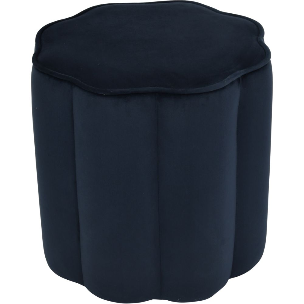 Libra Interiors Scallop Footstool in Royal Blue Velvet