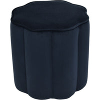 Libra Interiors Scallop Footstool in Royal Blue Velvet