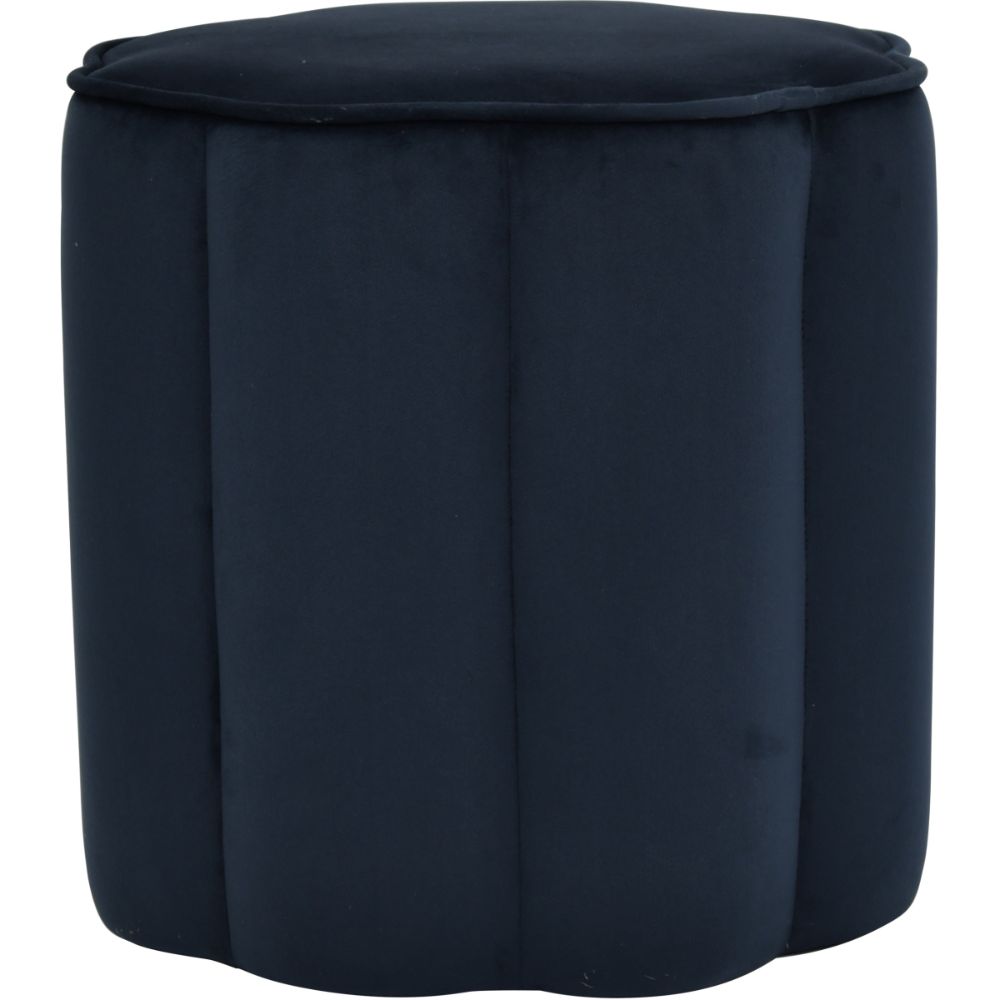 Libra Interiors Scallop Footstool in Royal Blue Velvet