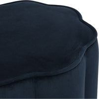 Libra Interiors Scallop Footstool in Royal Blue Velvet