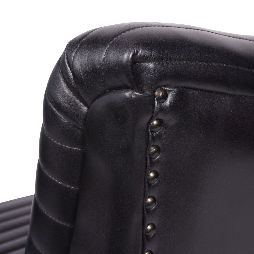  Libra-Libra Interiors Trinity Occasional Leather Chair in Charcoal-Black 325 