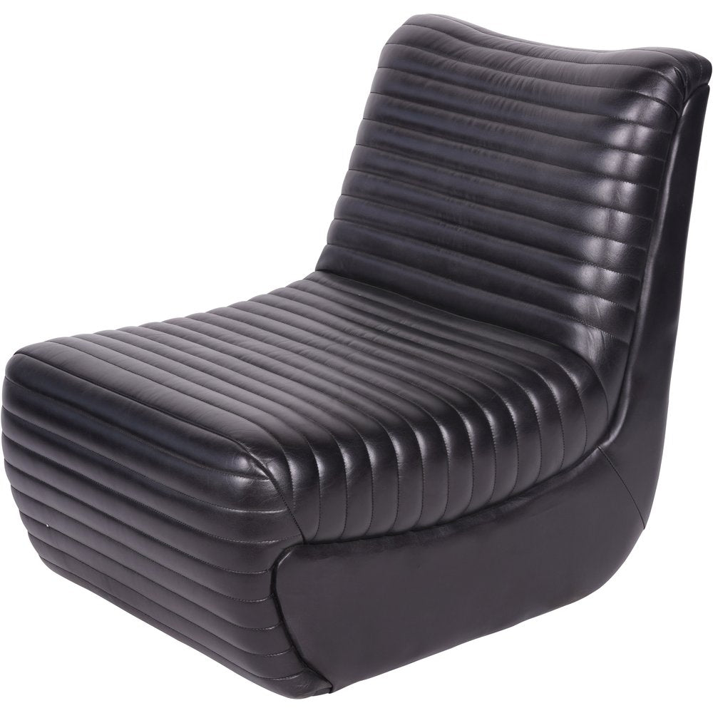 Libra Interiors Trinity Occasional Leather Chair in Charcoal