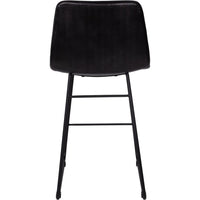 Libra Interiors Pair of Robinson Leather Bar Stools in Charcoal