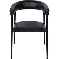Libra Interiors Pair of Churchill Leather Dining Chairs in Charcoal