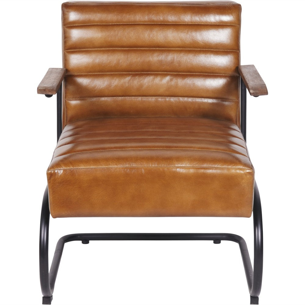 Libra Interiors Henrick Occasional Leather Chair in Cognac