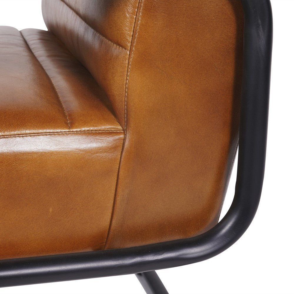 Libra Interiors Henrick Occasional Leather Chair in Cognac