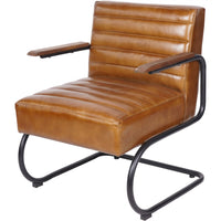 Libra Interiors Henrick Occasional Leather Chair in Cognac