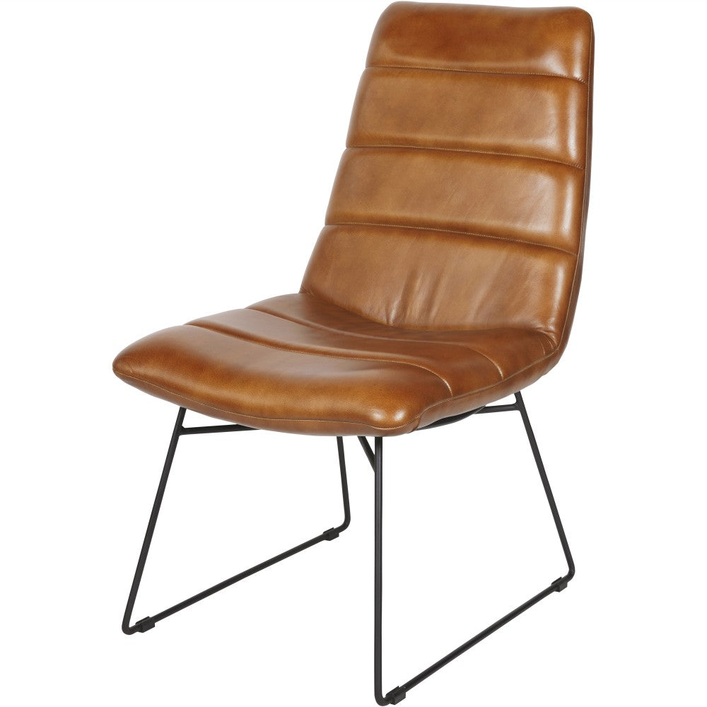 Libra Interiors Arthur Leather Chair in Cognac