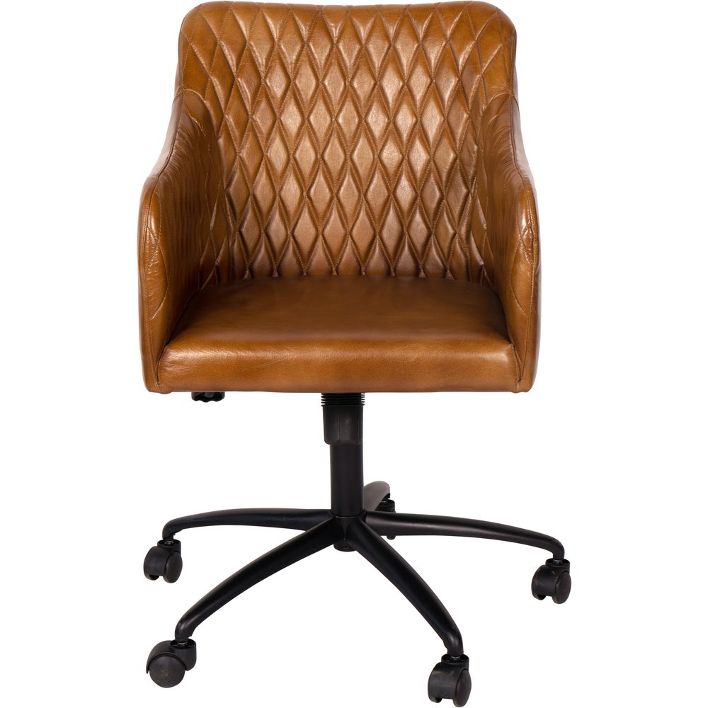 Libra Interiors Maxwell Leather Office Chair in Cognac