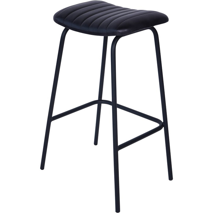 Pair of Arthur Leather Bar Stools - Charcoal Libra 3