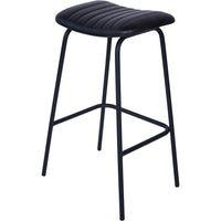 Libra Interiors Pair of Arthur Leather Bar Stools in Charcoal