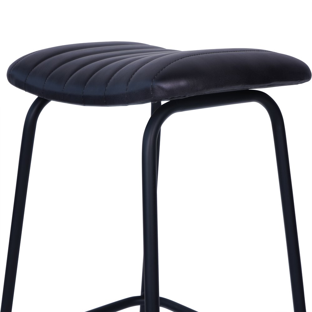 Pair of Arthur Leather Bar Stools - Charcoal Libra 5