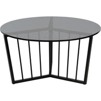 Libra Interiors Abington Black Frame and Tinted Glass Round Coffee Table