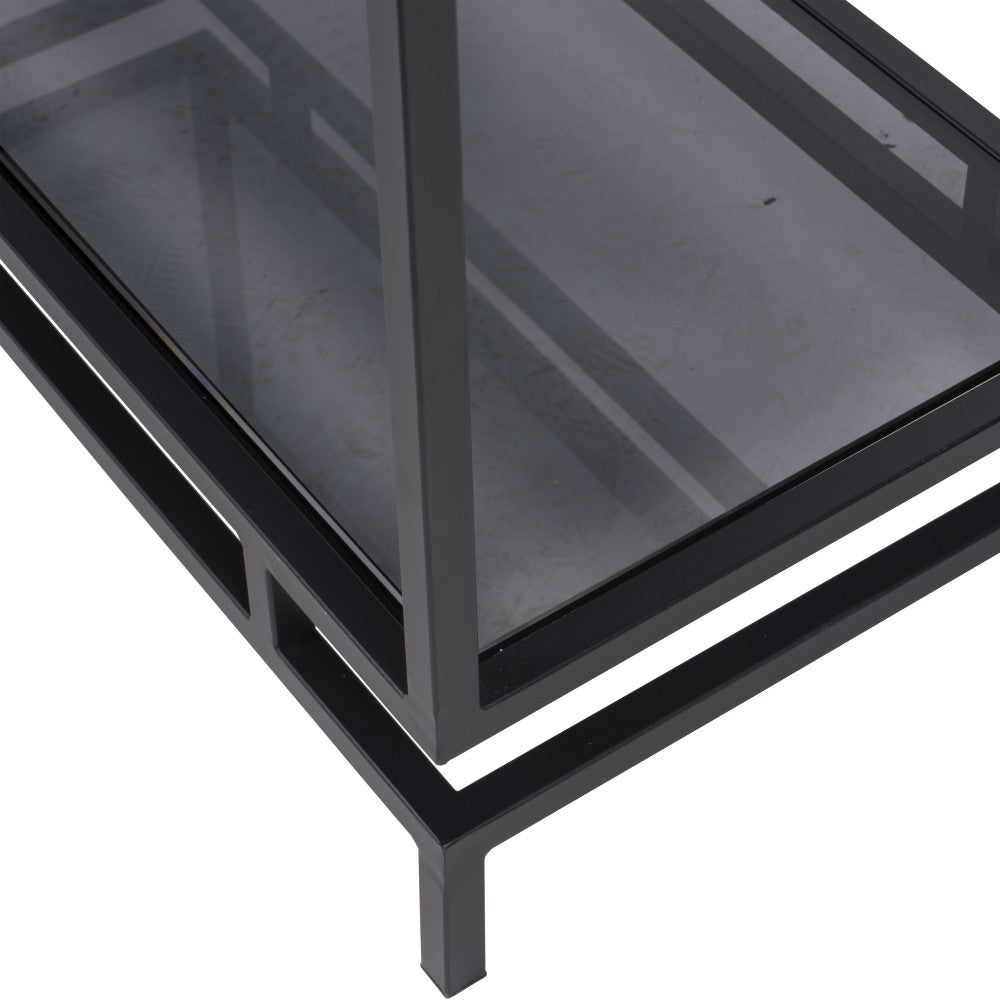 Libra Interiors Abington Black Frame and Tinted Glass Large Display Unit