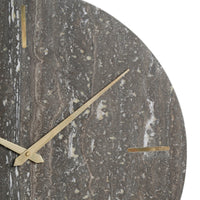 Libra Interiors Dark Travertine Marble Wall Clock