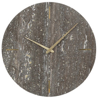 Libra Interiors Dark Travertine Marble Wall Clock