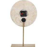 Libra Interiors Light Travertine Mantle Clock On Stand