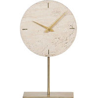 Libra Interiors Light Travertine Mantle Clock On Stand