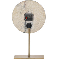 Libra Interiors Dark Travertine Mantle Clock on Gold Stand