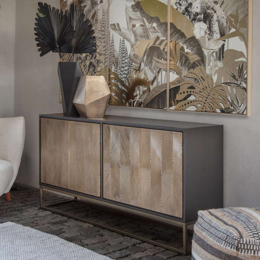 Cast Aluminium Faceted Vase - Antique Brass Libra 3