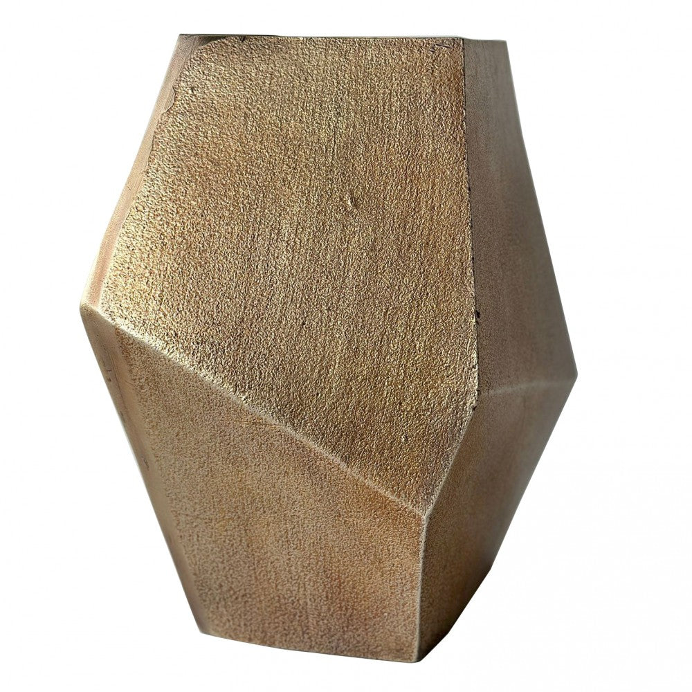 Cast Aluminium Faceted Vase - Antique Brass Libra 1