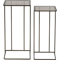 Libra Interiors Salzburg Set of 2 Glass and Metal Side Tables