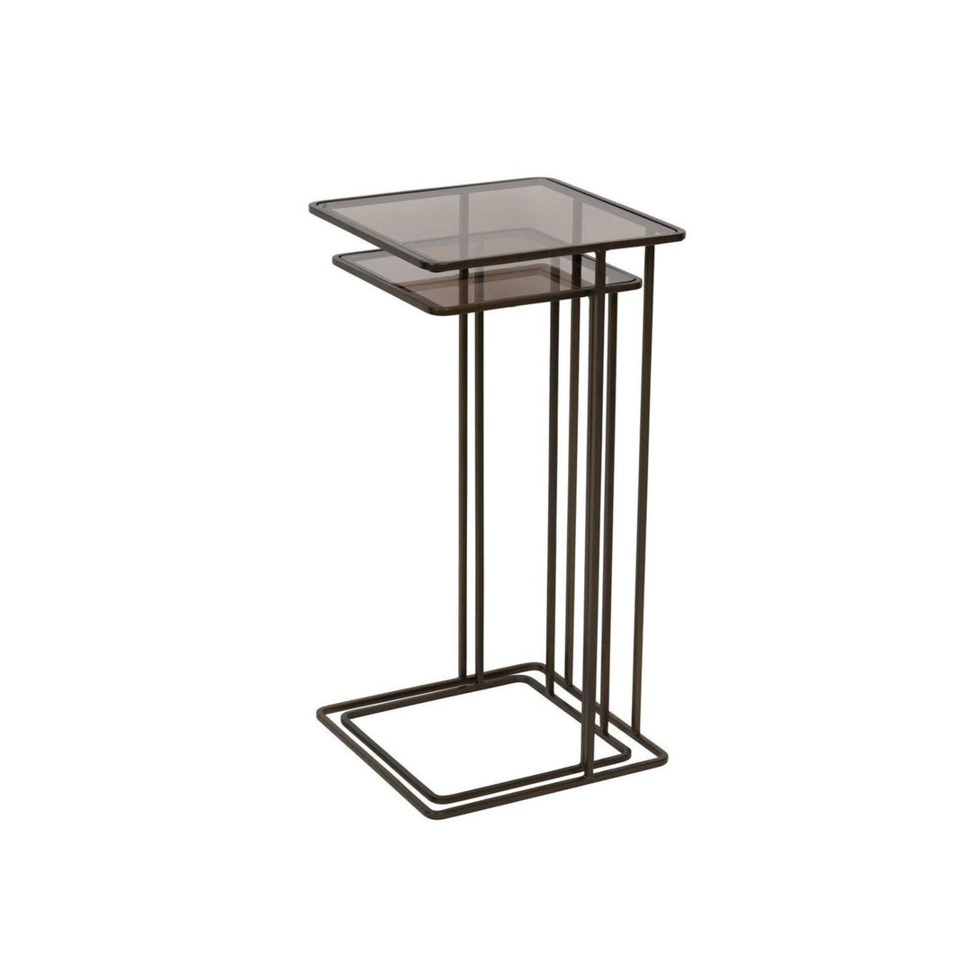 Salzburg Set of 2 Side Tables - Glass & Metal Libra 5