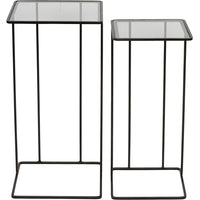 Libra Interiors Linz Set of 2 Glass and Metal Side Tables