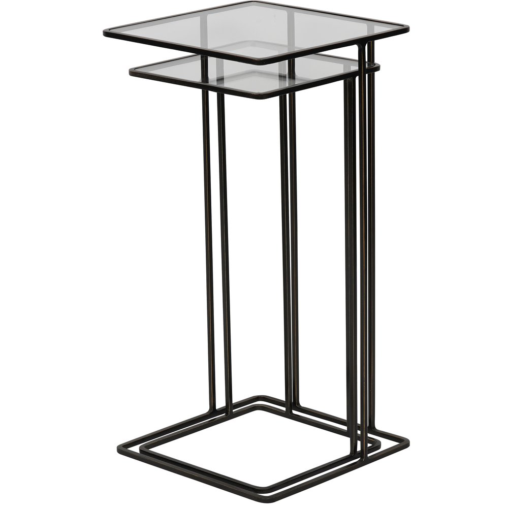 Linz Set of 2 Side Tables - Glass & Metal Libra 4