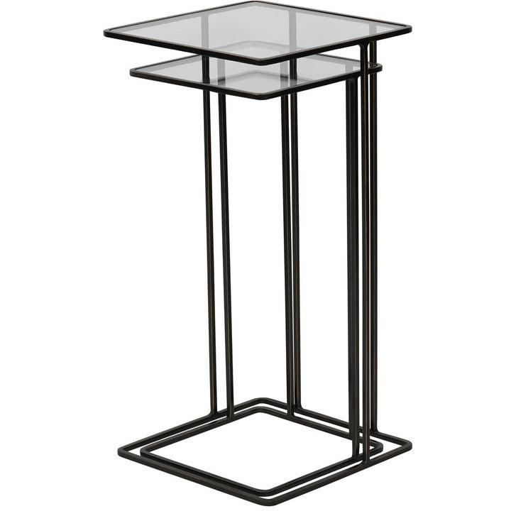 Linz Set of 2 Side Tables - Glass & Metal Libra 4
