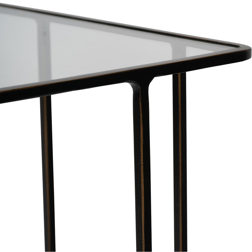 Libra Interiors Linz Set of 2 Glass and Metal Side Tables