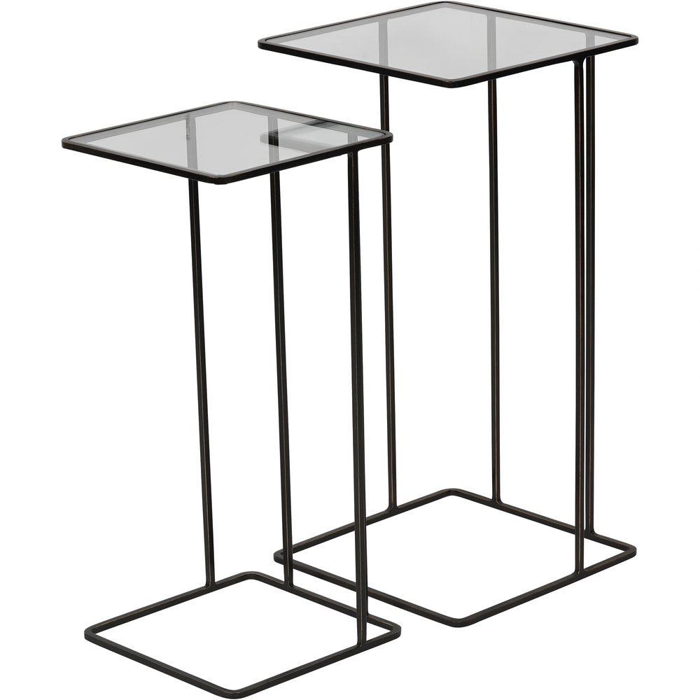 Linz Set of 2 Side Tables - Glass & Metal Libra 5