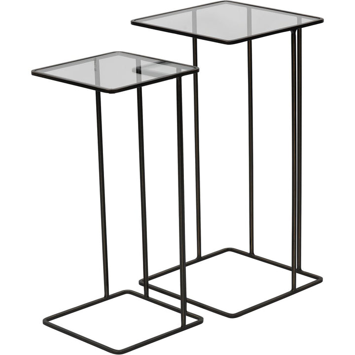 Linz Set of 2 Side Tables - Glass & Metal Libra 5