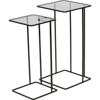 Libra Interiors Linz Set of 2 Glass and Metal Side Tables