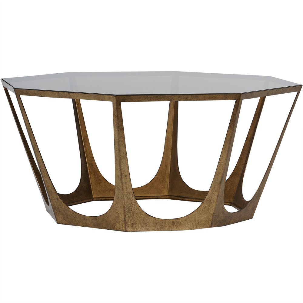 Libra Interiors Terassa Catalan Style Champagne and Smoked Glass Coffee Table