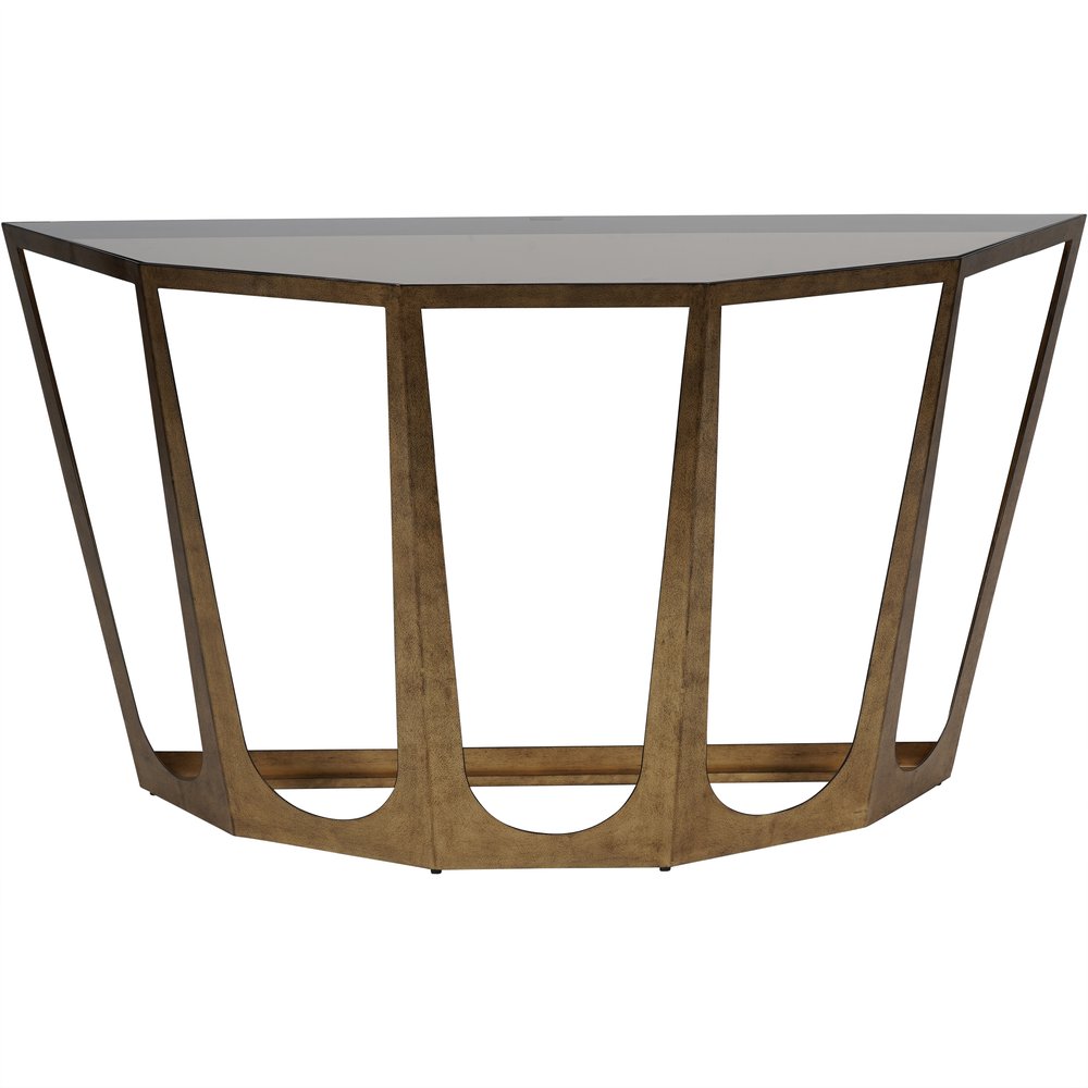 Libra Interiors Terassa Catalan Style Champagne and Smoked Glass Console Table